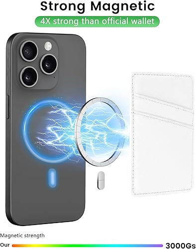 Miniatura 4 de Senose Cartera magnética compatible con cartera Magsafe, cartera de cuero Mag-Safe para la parte posterior del teléfono, compatible con iPhone