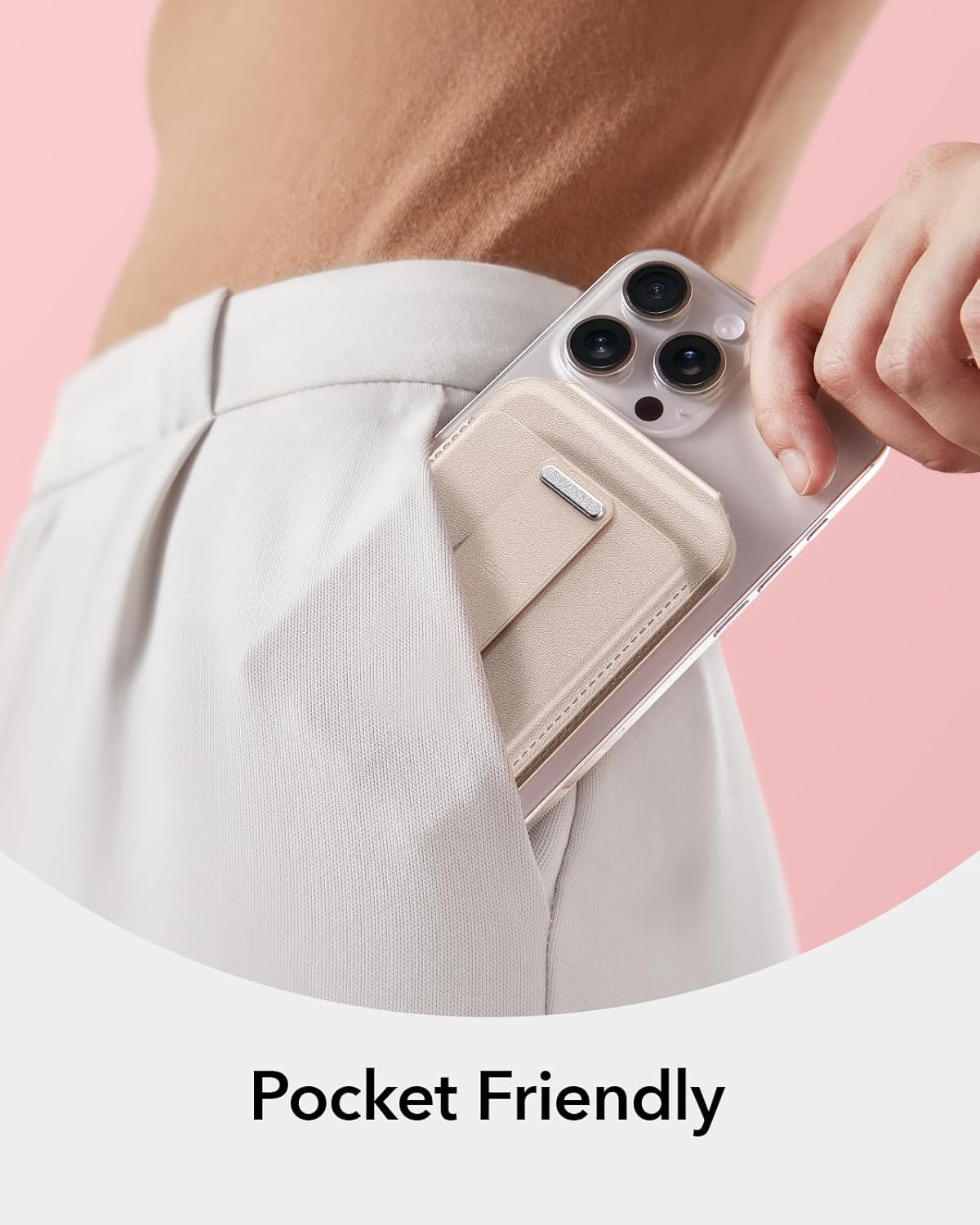 ESR Aura for MagSafe Wallet Stand w Grip, RFID Blocking w MagSafe Ring, 5 Card Holder for Phone Case, Magnetic Wallet for iPhone 17/16/15/14/13/12(Not for Mini), Selected Samsung,Desert Titanium - Image 11