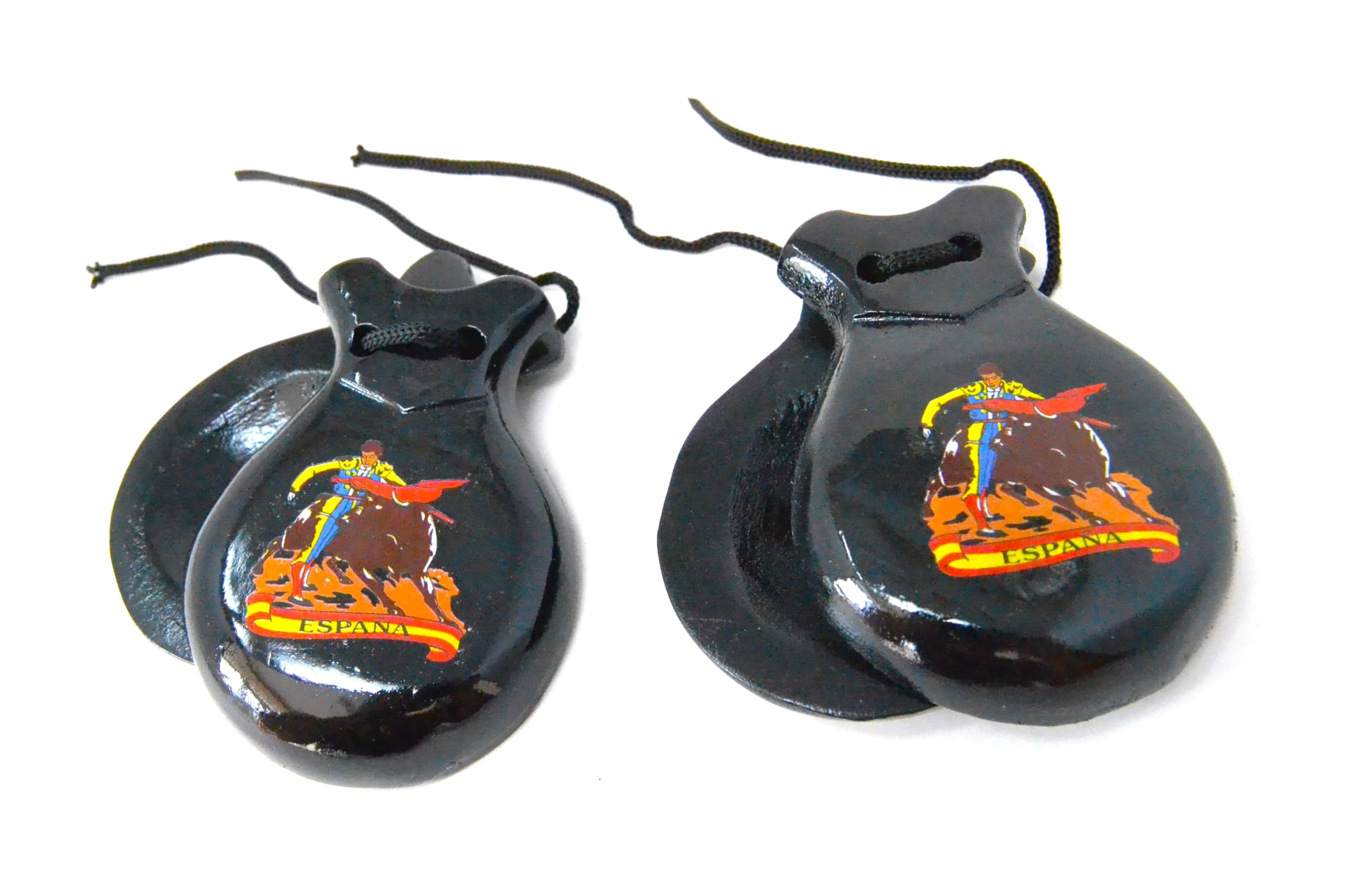 SPANISH BLACK CASTANETS FOR ADULTS. CASTANETS FLAMENCO DANCE. made of solid wood. super torro - Image 2