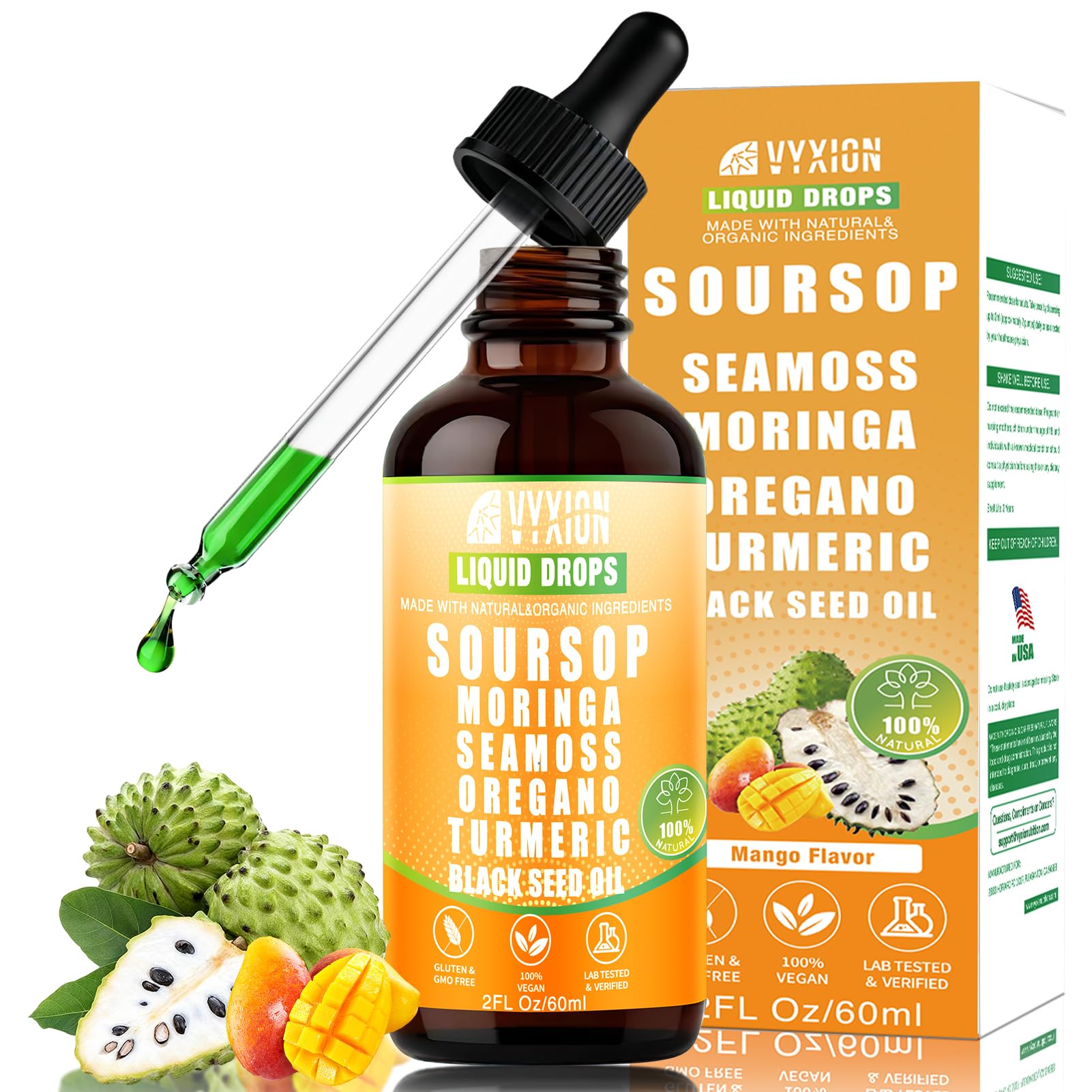 Amazon.com: Soursop Bitters Liquid Drops 10 in 1 with Sea Moss