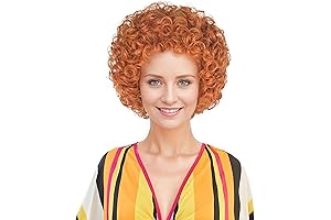 Short Curly Red Brown Hair Wig for Women