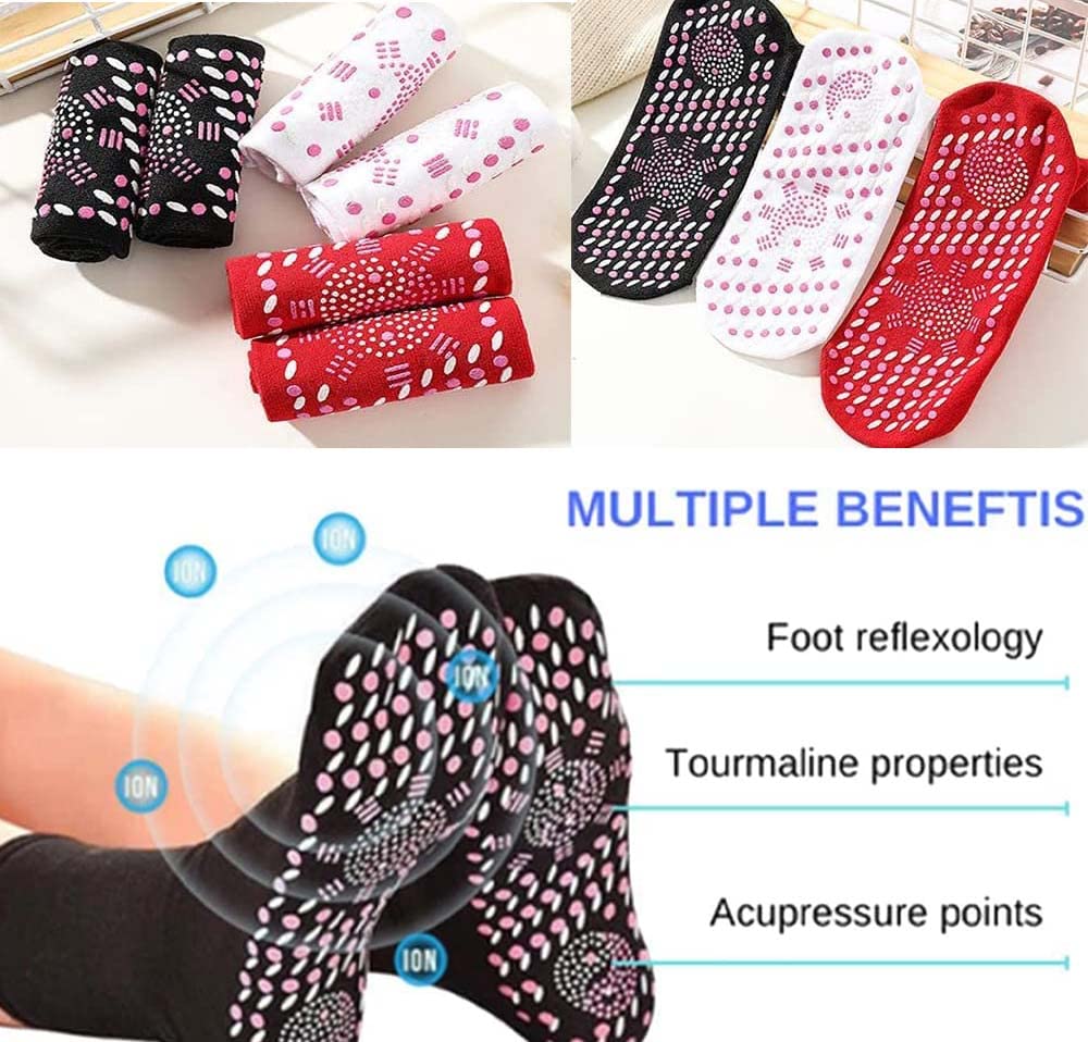 BOBT AFIZ Turmalin Lymphvity Abnehmen Gesundheitssocken, 9pair Tourmaline Slimming Health Sock, Self-Heating Socks, Warm Tourmaline Magnetic Socks, Sports Foot Massage, Sneaker Socks, Self-Heating
