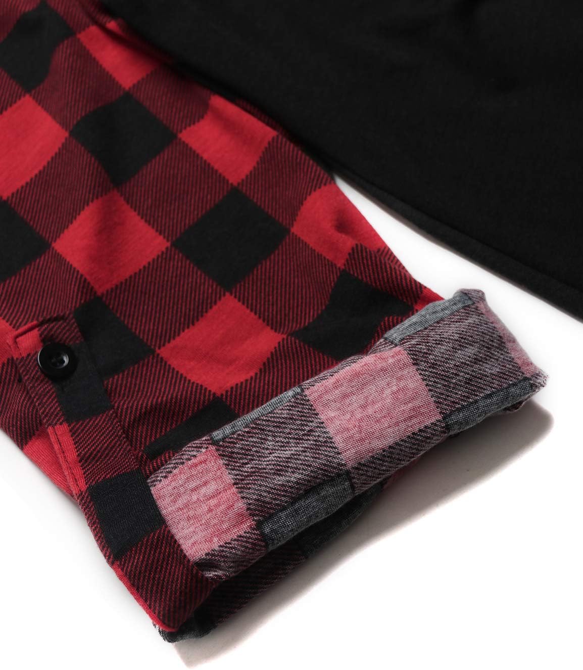 MOQIVG Womens Long Sleeve Contrast Collar Shirts Trendy Casual Plaid Patchwork Tunic Tops - Image 5