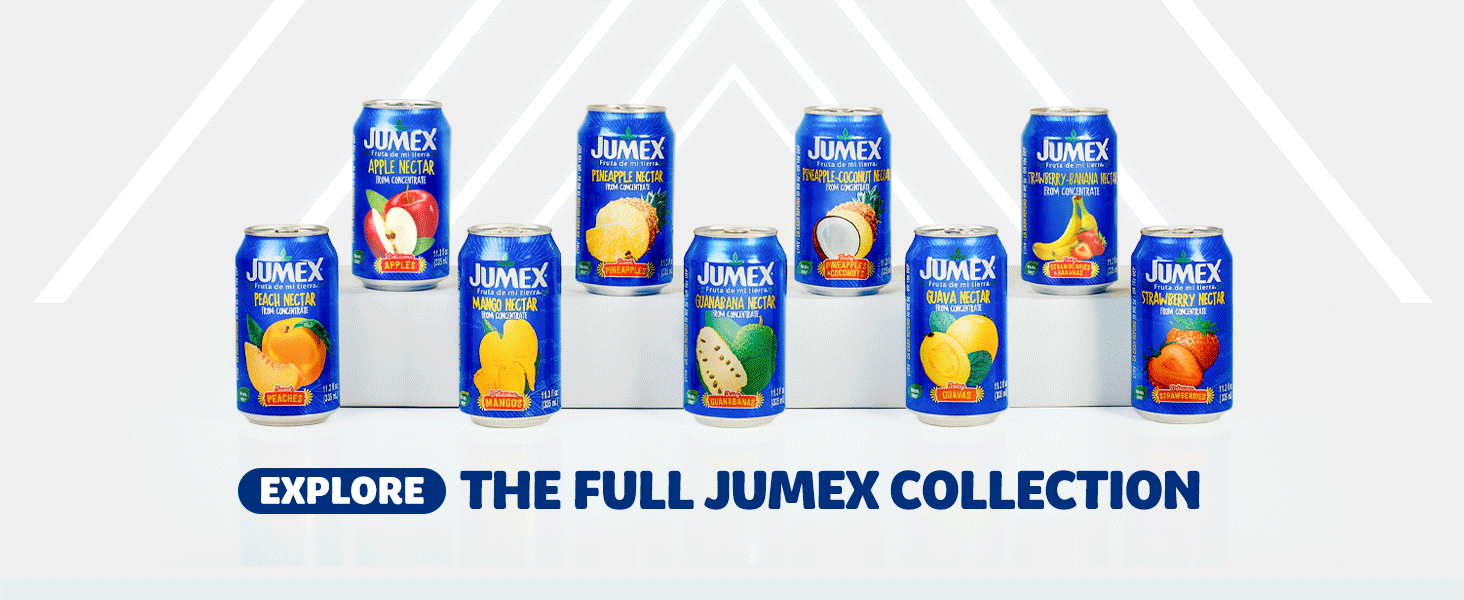 Jumex Strawberry Banana & Guava Juice Nectar - Made with Fresh Fruit Puree - Tropical Fruit Juice Concentrate for Smoothie Mix, Cocktail Mixers, Kids Drinks & Beverages - 11.3oz, 12 Pack Canned Drinks
