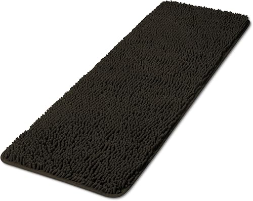 Miniatura 310 de Yeaban Alfombras de baño gris oscuro – Gruesas alfombras de baño de chenilla | Alfombras de baño absorbentes y lavables antideslizantes, alfombras
