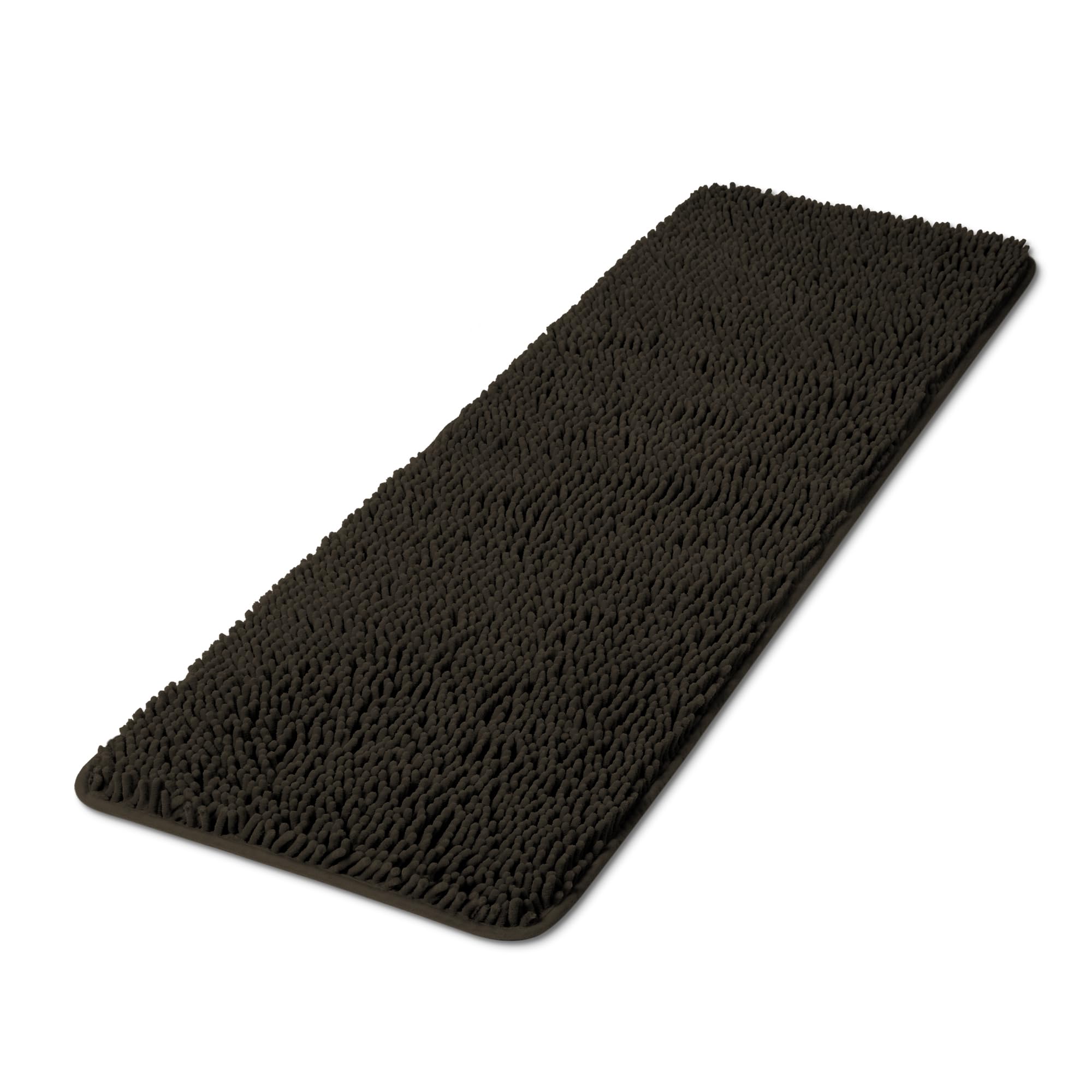 Yeaban Chenille Chocolate Brown Bathroom Runner Rug 17"x47" — image 1