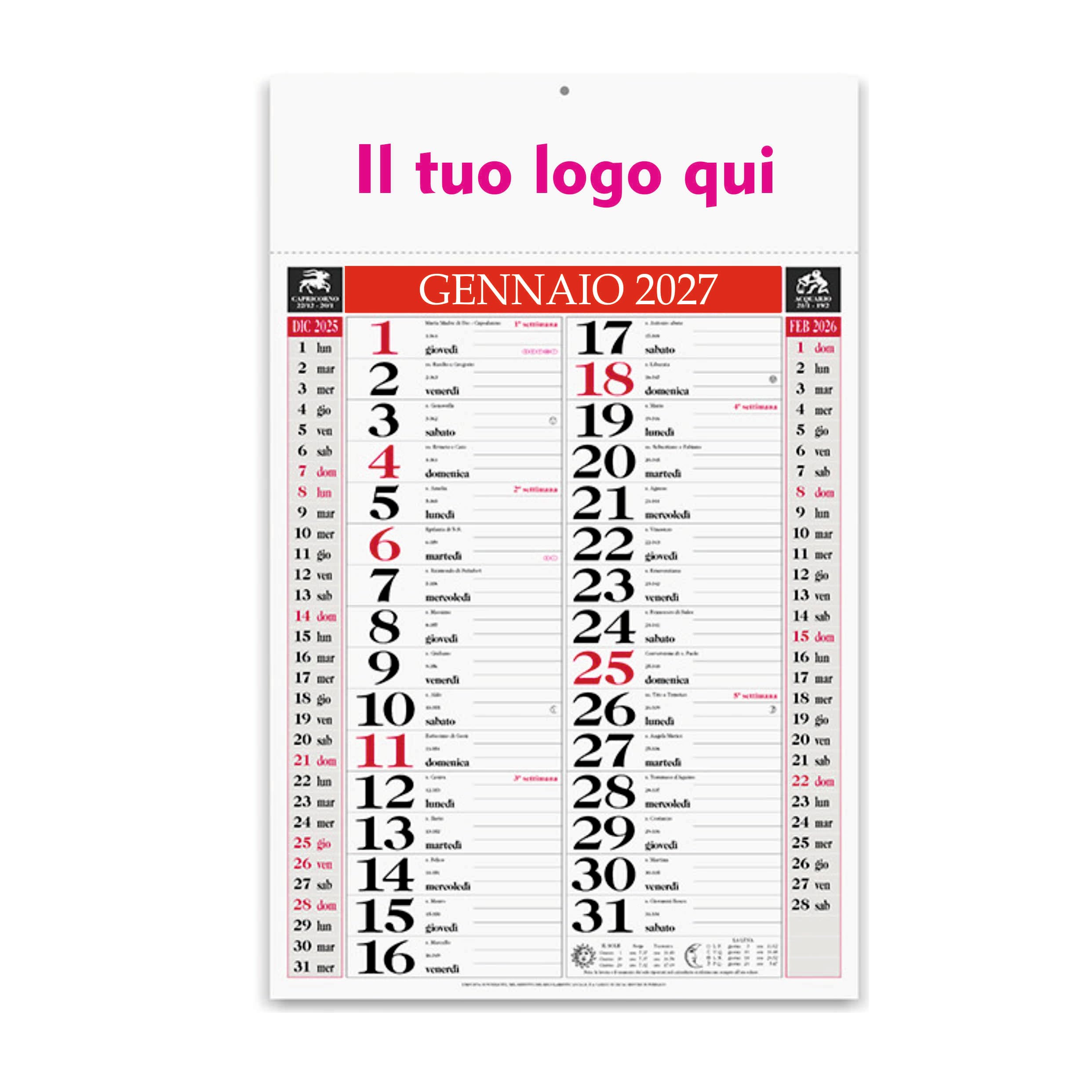 Kit Personalizzabile 100 Calendari 2027, 100 Penne a Sfera Blu, 1 Chiavetta USB 4GB e 1 Agenda Giornaliera Blu - Made in Italy - Idea Regalo Set Personalizzato (Assortito, 1 Kit)