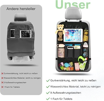 Car Back Seat Organiser for Nissan Xterra SUV (2025-), Multi-Pocket Back Seat Protector,Foldable Durable Storage Bag Waterproof Neat
