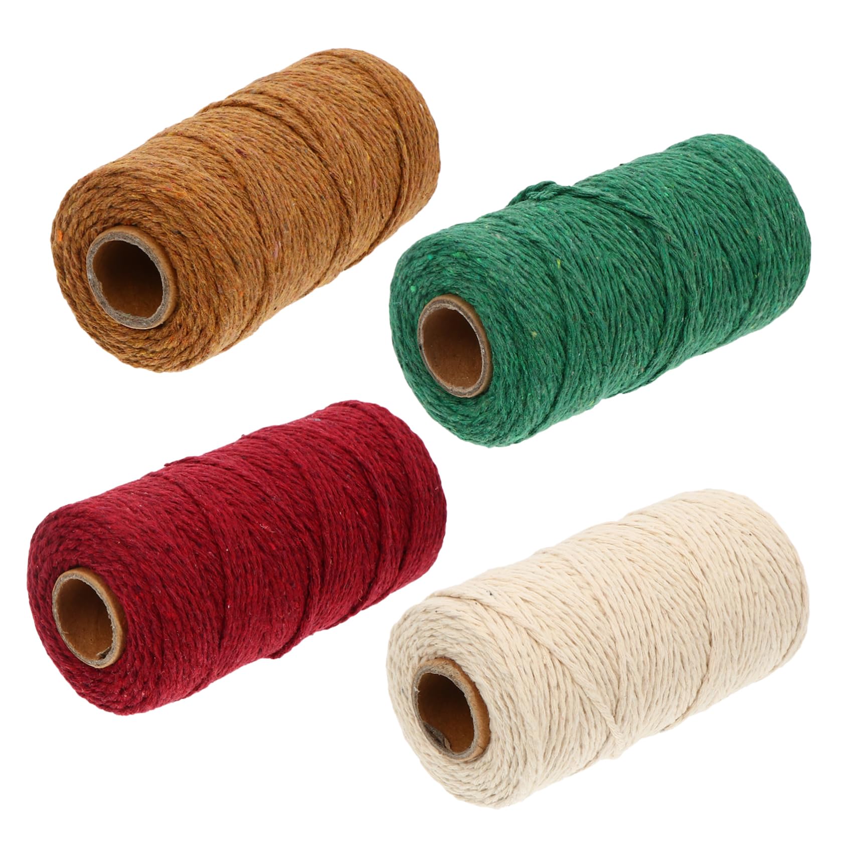Lurrose 16rollos Cuerdas De Macramé De Algodón Natural Burdeos para Manualidades y Decoraciones De Pared Alta Resistencia y Durabilidad