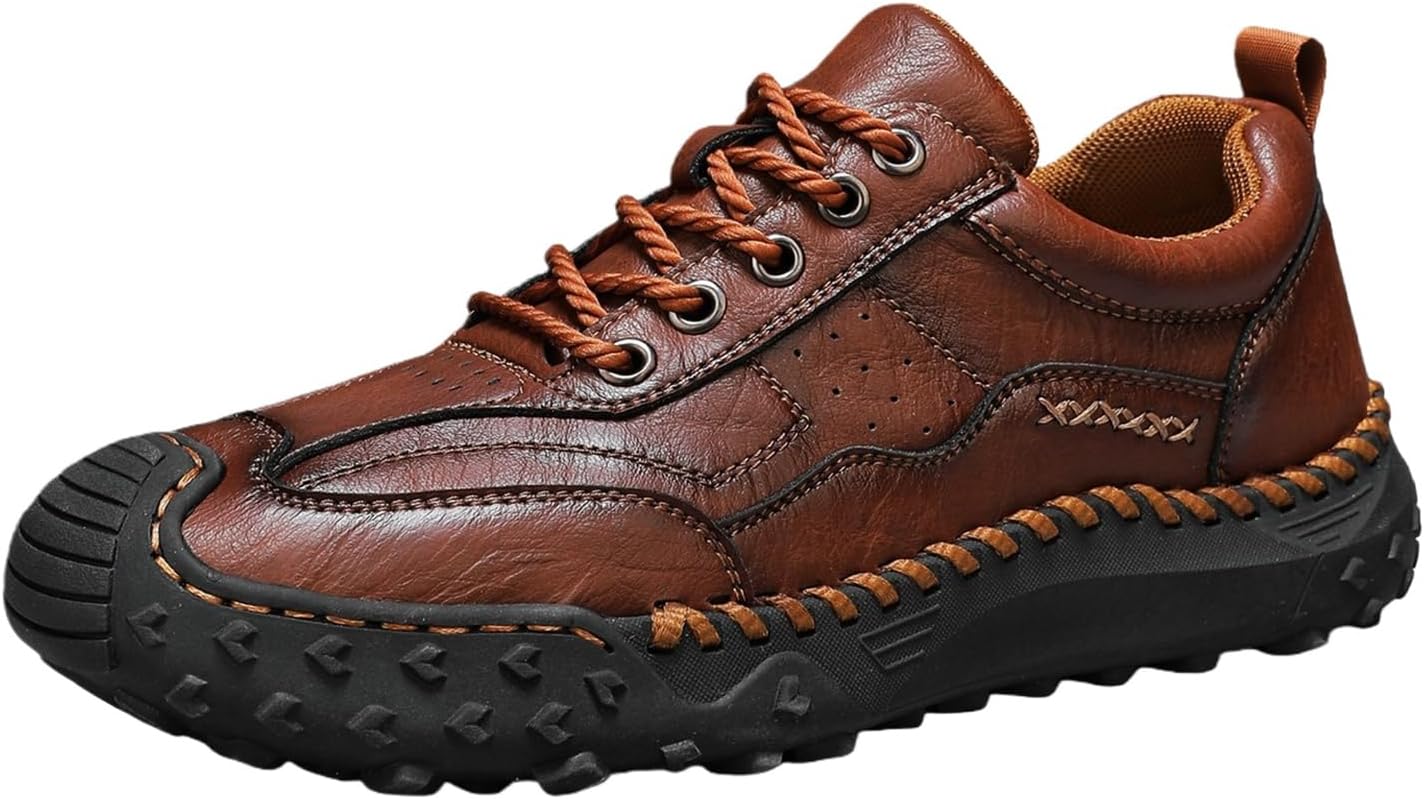Orthopedic Shoes for Men Women,Handmade Leather Boots Soft Comfort Arch Support High Top Sneakers Dressy Casual Anti-Collision Wide Toe Box Shoe