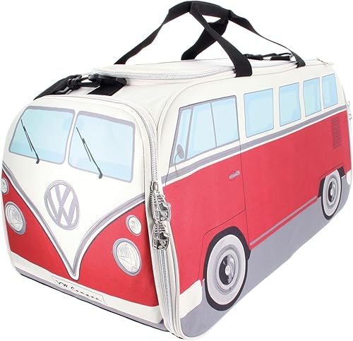 BRISA VW Collection - Volkswagen Samba Bus T1 Camper Van Sport, gimnasio, bolsa de viaje, bolsa de lona con compartimento para zapatos y artículos