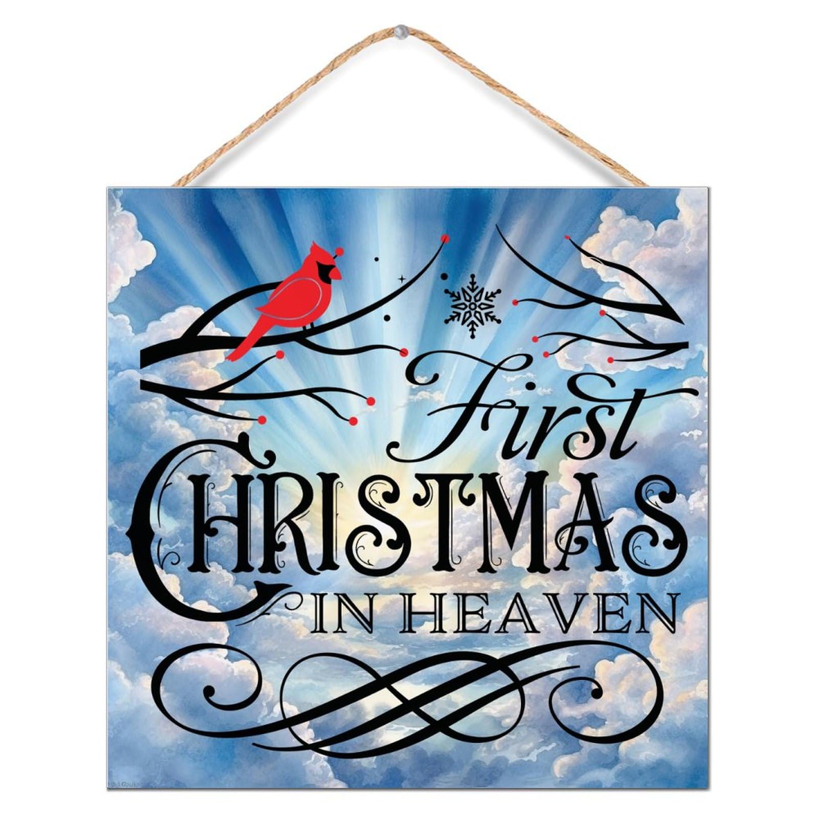 Panneau de Noël First Christmas in Heaven pour honorer la mémoire de vos proches