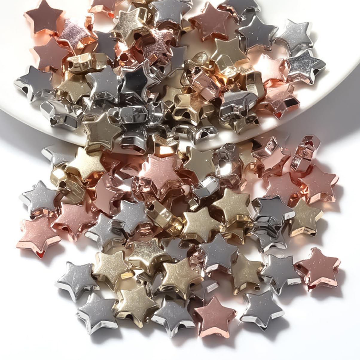 jojofuny 5 Set Perline Forma Stella Per Bigiotteria Distanziatori Per Creazione Collane E Bracciali Design E Leggere E Resistenti Alla Fading 300 Pezzi*5