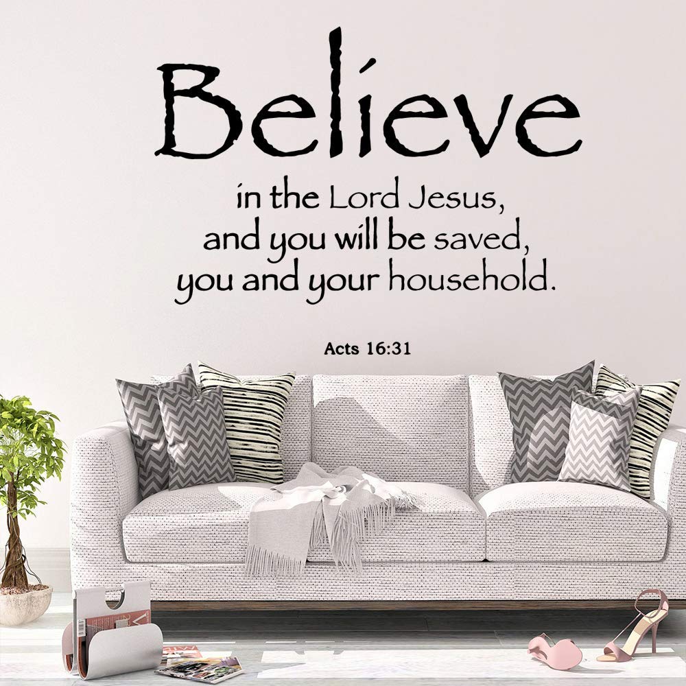 VVWV Believe in The Lord Jesus Wall Sticker PVC Wall Stickers Wall Art