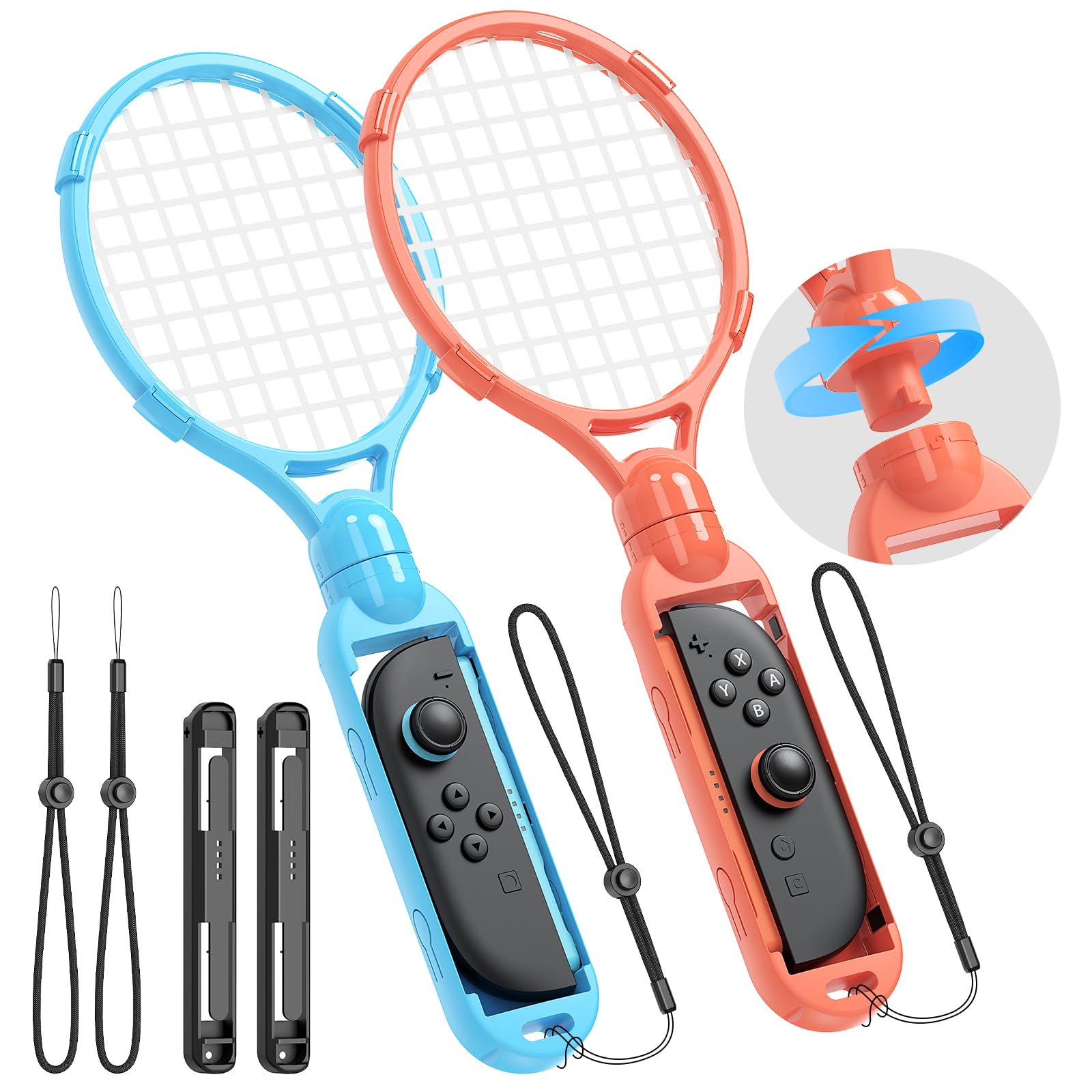 2 Pack Tennis Racket for Nintendo Switch 2/Switch 1 for Joy-Con