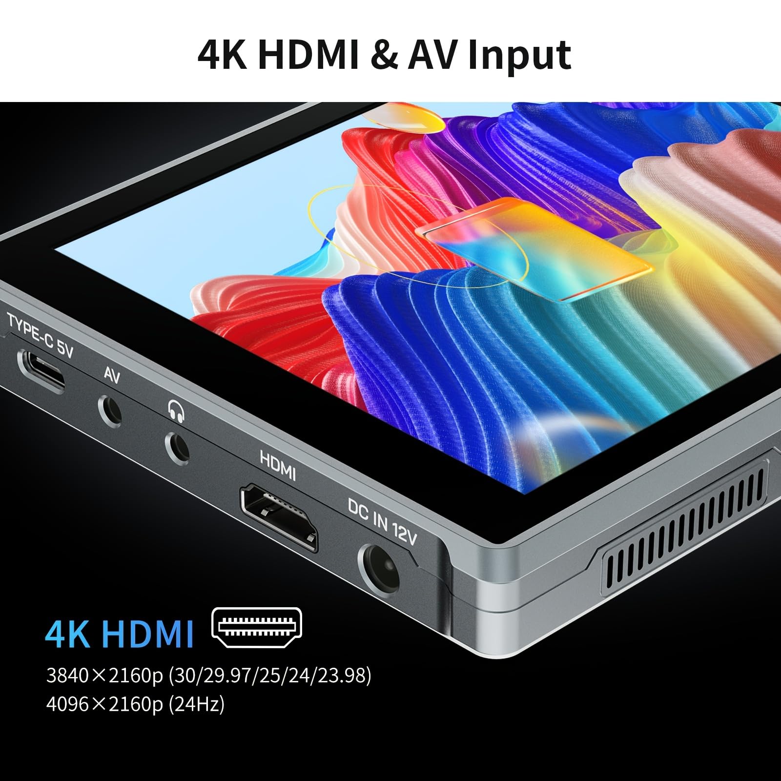 FEELWORLD FW759 Pro 7 Pouces écran Tactile Moniteur de Terrain avec Batterie 4400 mAh, résolution IPS HDMI 4K 1280 x 800, Format 9:16, marqueur de Mise au Point, entrée/Sortie vidéo Full HD