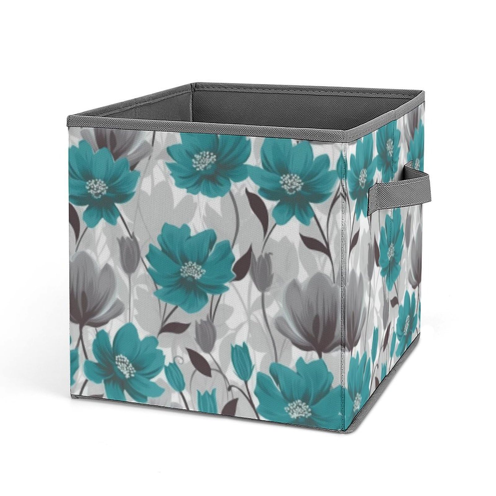 Cubes de rangement pliables bleus et gris pour éliminer le désordre dans le dressing