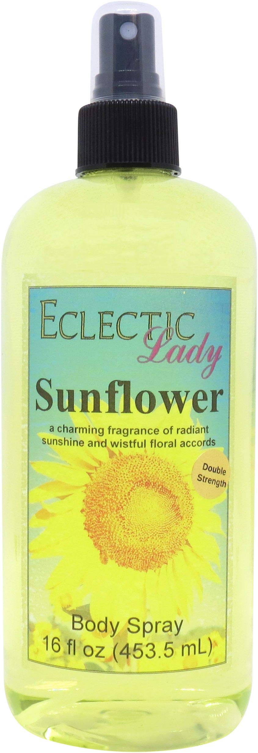Eclectic Lady Sunflower Body Spray, Double Strength, 16 ounces, Body Mist for Women with Clean, Light & Gentle Fragrance, Cologne with Soft, Subtle Aroma For Daily Use