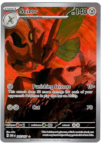 Pokemon - Scizor 205197 - Llamas de obsidiana - Ilustración Rara - Holo Foil Full Art