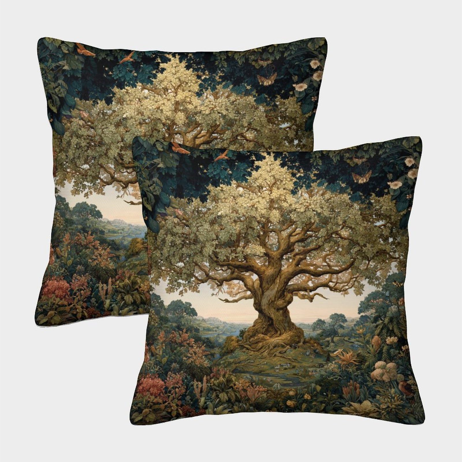 kaiyun 2 Pack 40x40cm Pillow Cases,The Tree of Life Decorative 3D Printed Cushion Cover,sofa Bed Decorative Cushions