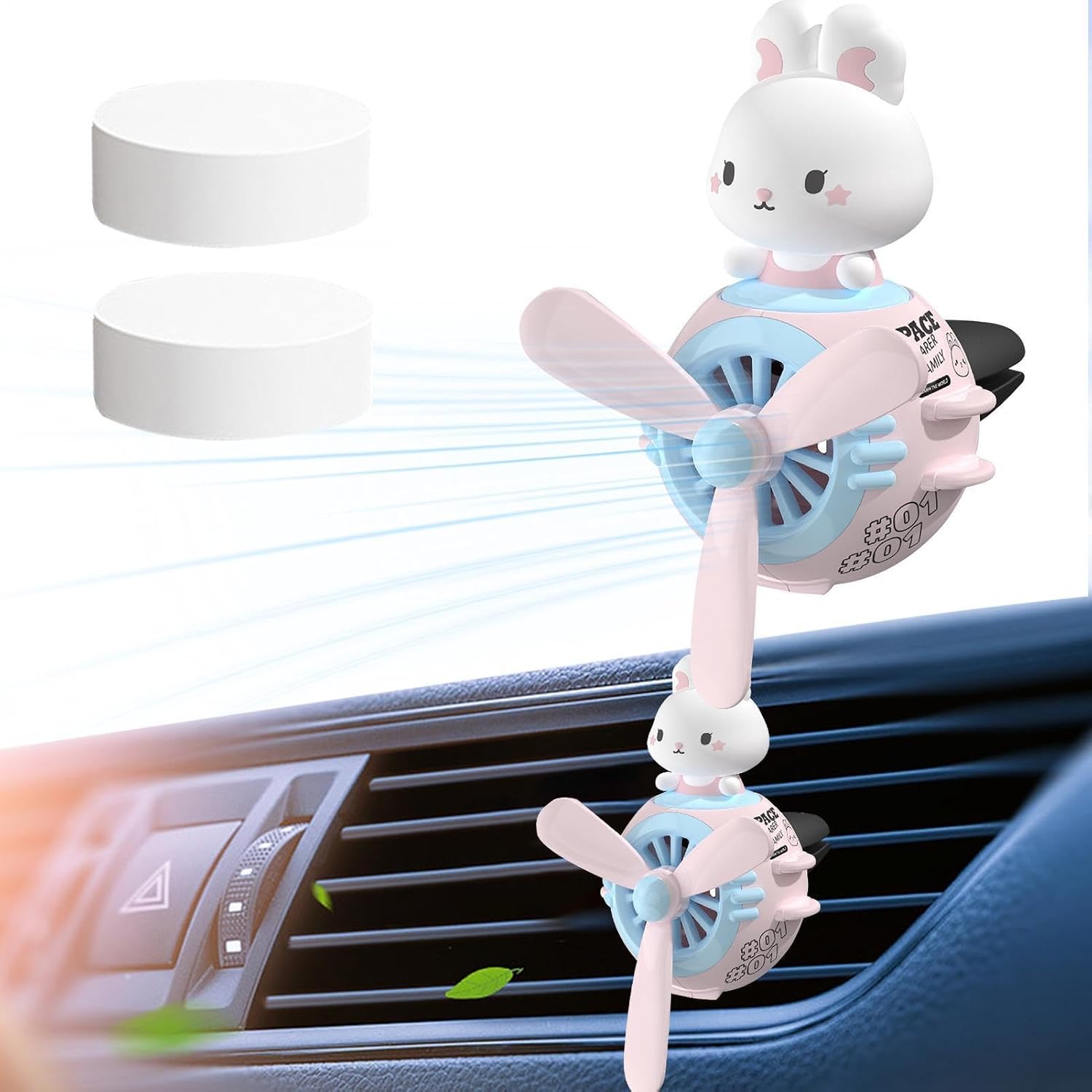 Car Air Outlet Aromatherapy Creative Cartoon Pilot Rotating Propeller