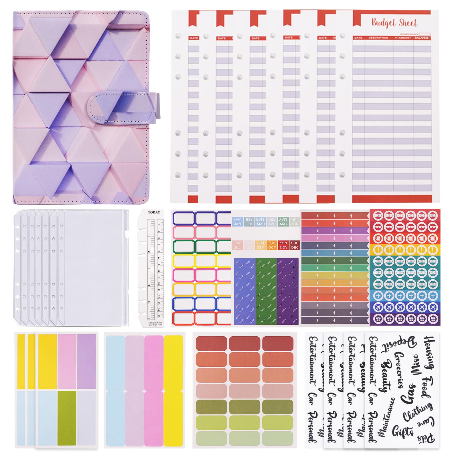 Quaderni con spirale A6 Durevoli, 5 Soggetti, Carta con Righe Universitarie, Copertina Resistente all'Umidità, Scuola, Ufficio, Business, Professionale, Rosa