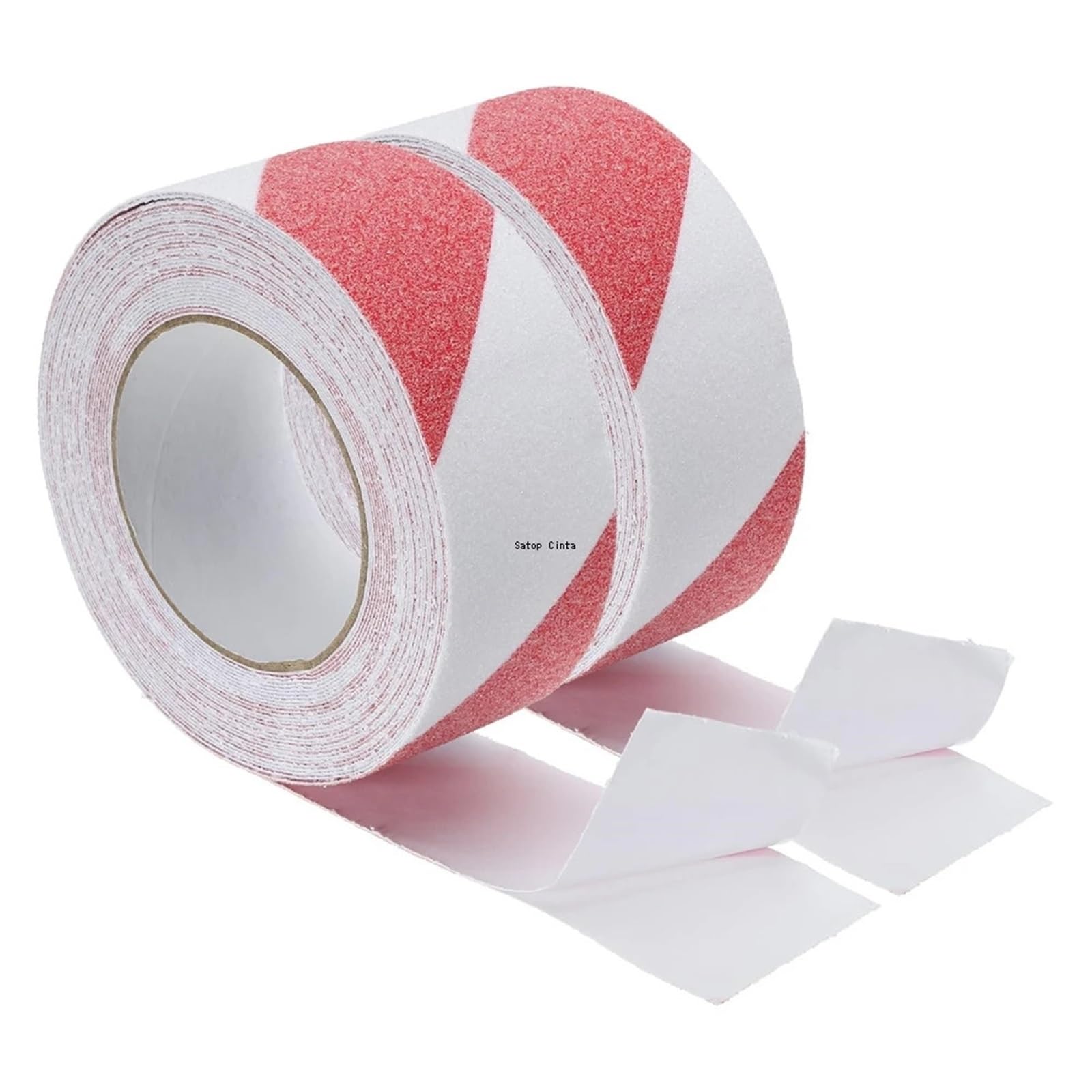 2 Pezzi Nastro Antiscivolo Giallo-Nero Bianco-Rosso Adesivi Impermeabili For Presa Esterna Interna Strisce Adesive Di Sicurezza For Scale Per Gradini(White-Red)