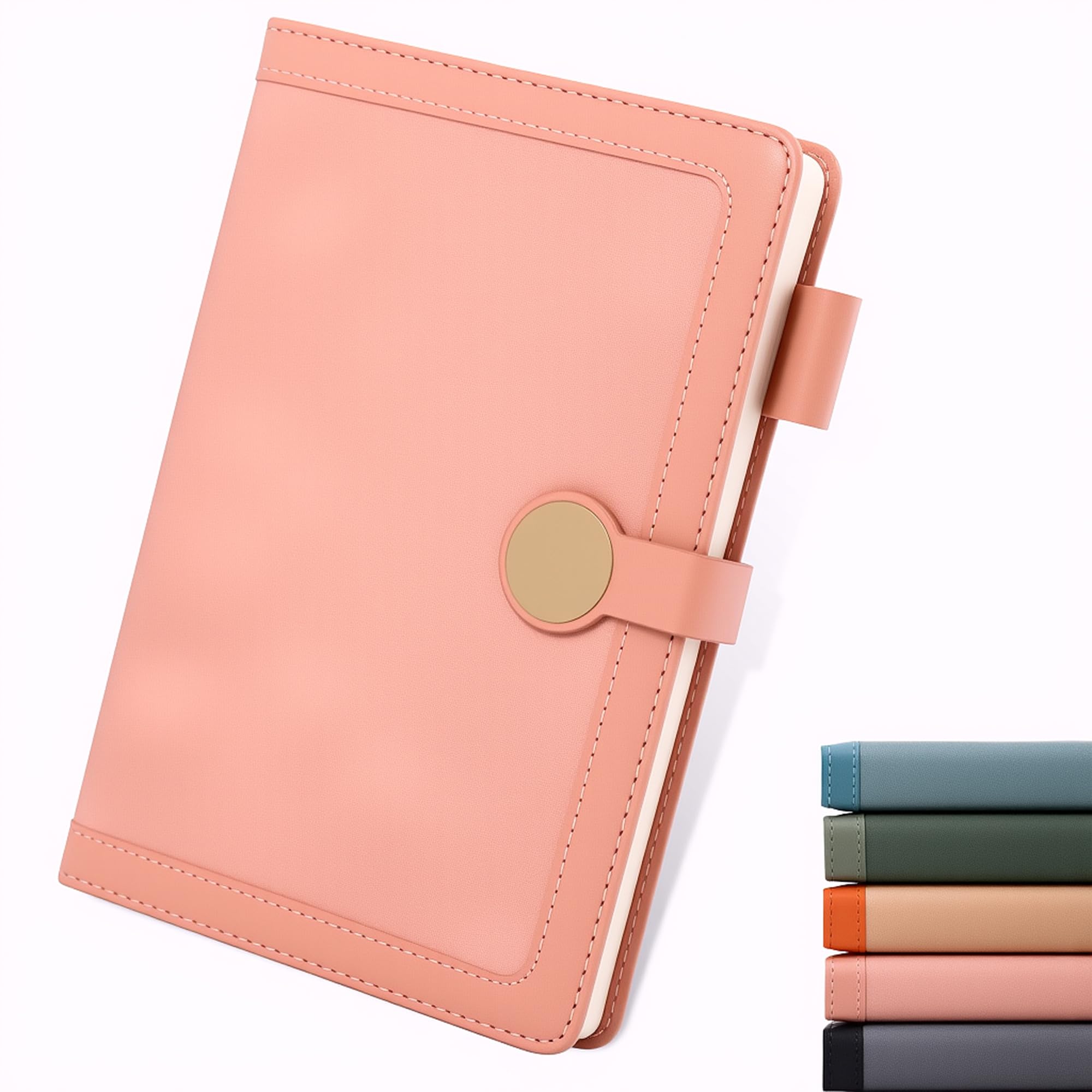 Taccuino personalizzato in pelle formato A5 con chiusura magnetica a righe, con copertina rigida, 360 pagine, diario giornaliero per uomini e donne, a righe, per lavoro, scrittura, prendere appunti