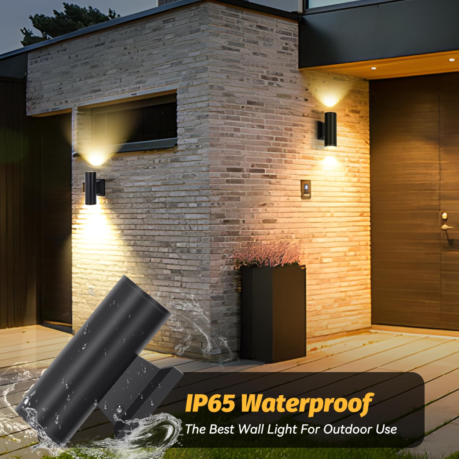Aigostar Aplique Pared Interior/Exterior,4 paquetes, GU10 Lámpara Exterior Pared,IP65 Impermeable Luz Interior y Exterior Iluminación,Para Patio,Jardín,Balcón,Dormitorio,Pasillos (Sin bombillas)