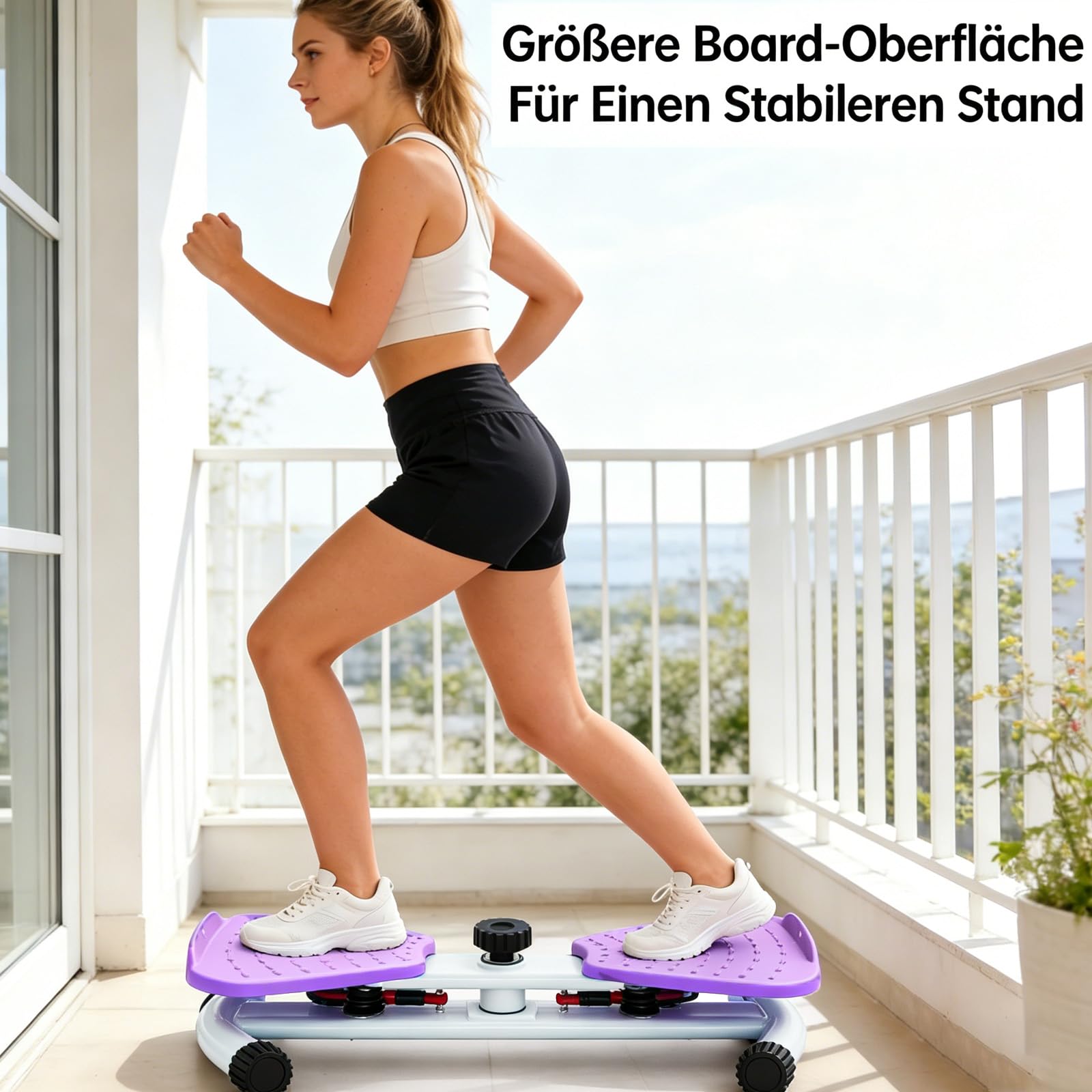 Pilates Board, Hüfttwister Bauchmuskeltrainer, Twist Waist Disc Borad mit 2 Widerstandsbändern für Core-Training, Schlanke Taille (Lila)