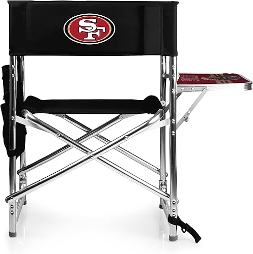 Miniatura 127 de PICNIC TIME NFL Unisex-Adult NFL Sports Chair with Side Table, Beach Chair, Camp Chair for Adults Negro