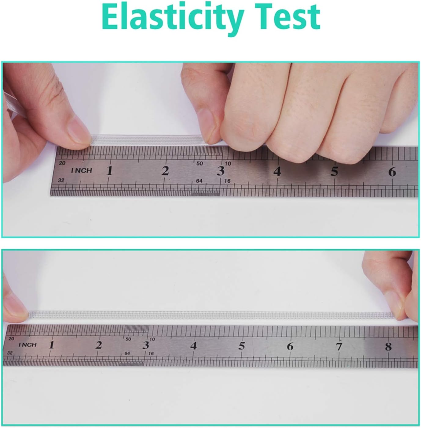 uproll Elastic Band High Elasticity Knit 3/8" Width(9.5mm) White