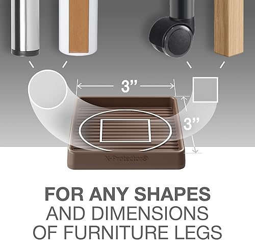 Miniatura 3 de X-PROTECTOR - 4 almohadillas de muebles de 3 pulgadas para suelos de madera dura, almohadillas antideslizantes para suelos de madera, almohadillas