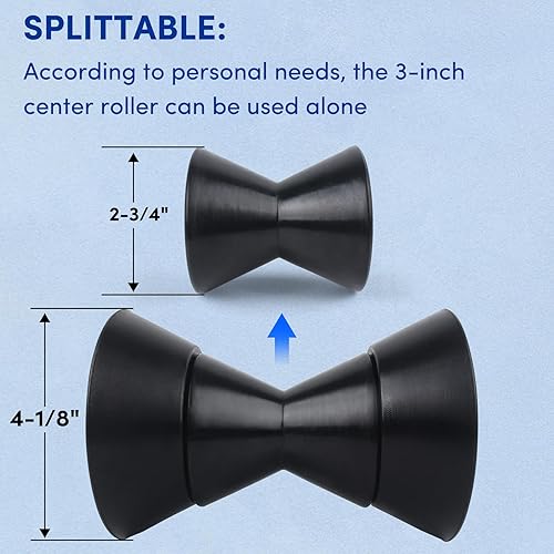 Miniatura 10 de Rodillo de remolque de barco, rodillos de barco de 3 pulgadas4 pulgadas para remolque, rodillo de arco con campanas y perno, tope de arco de