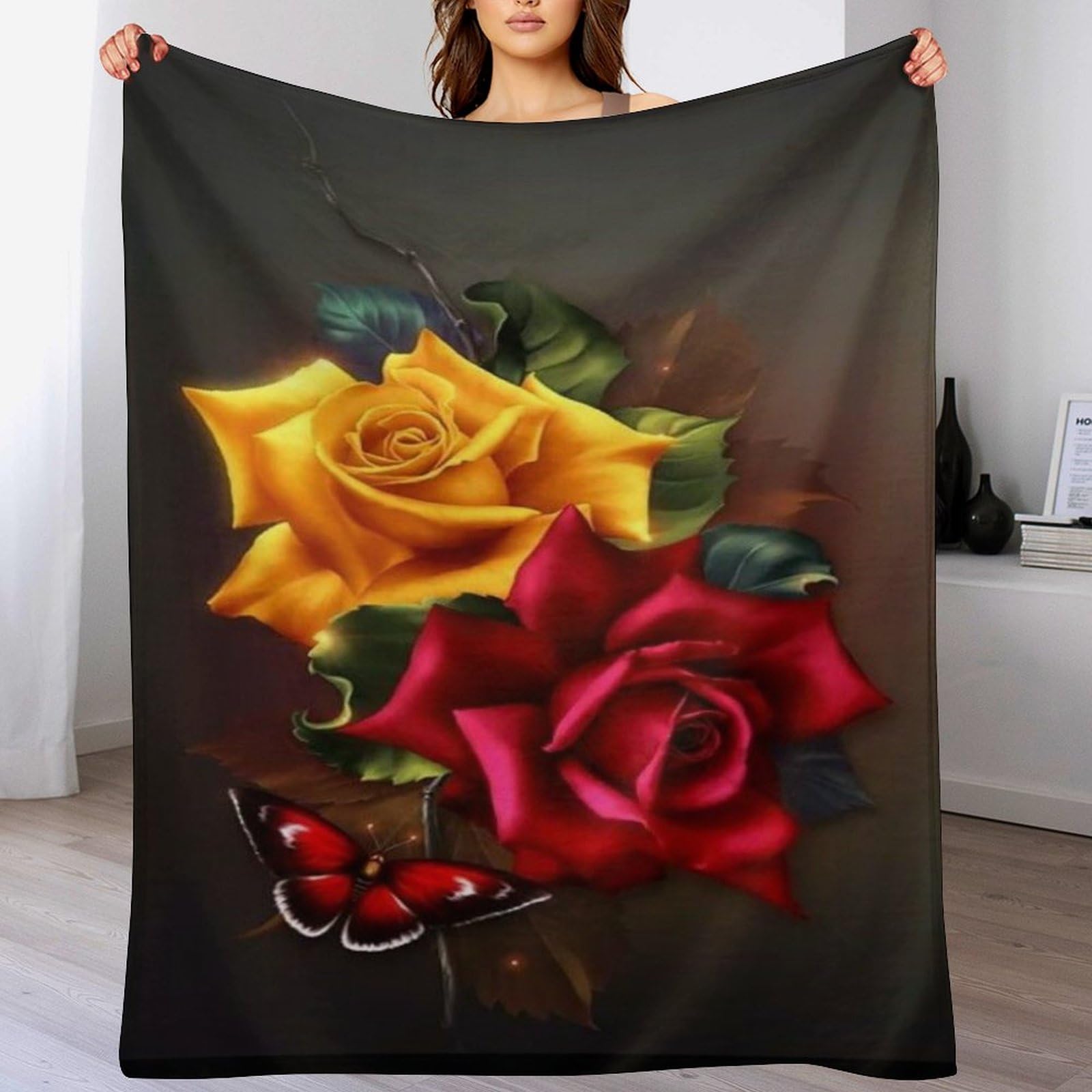 Couverture en polaire de flannel rose 3D 150x200 pour canapé