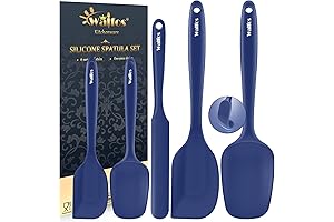 Walfos Silicone Spatula Set (Navy Blue - 5Pcs): The Mixing & Baking...