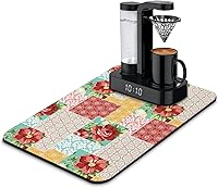 Vista 17 de Tapete de barra de café, accesorios para encimera, absorbente, para ocultar manchas, con parte trasera de goma, tapete de secado de platos