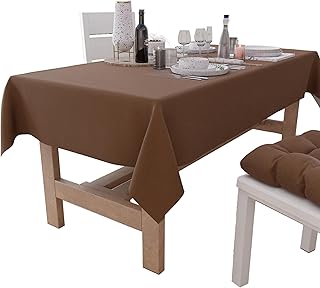 PETTI Artigiani Italiani - Mantel, Mantel, Mantel de Cocina, diseño de algodón, Color marrón sólido, 6 Asientos (140 x 180 cm), 100% Fabricado en Italia