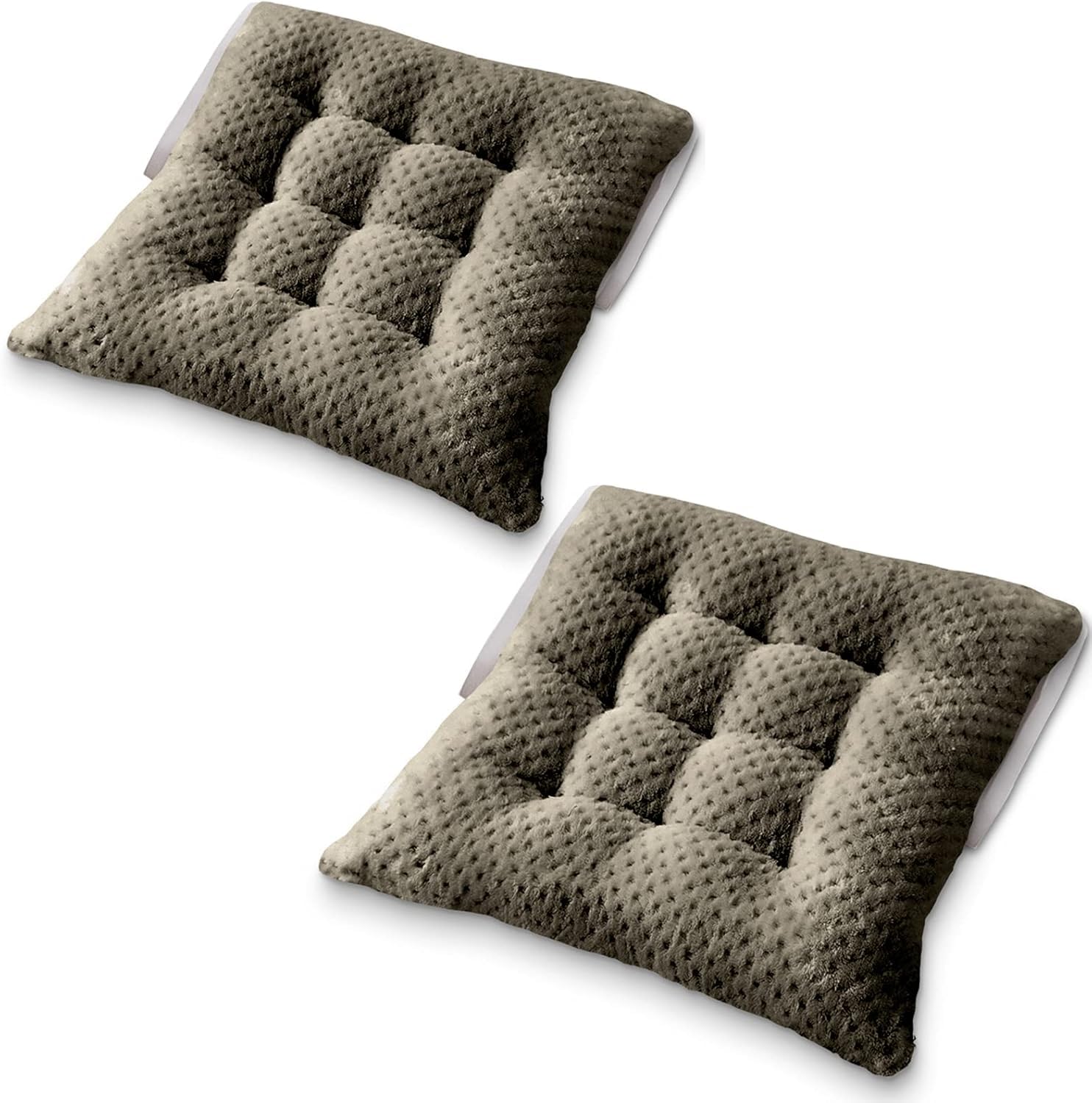 Coussins de Chaise Antidérapants pour soulager l'assise rigide Lot de 2 Carrés avec Attaches