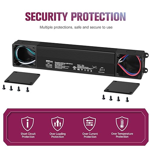 Miniatura 4 de EMITEVER Controlador LED regulable Triac de 150 W, fuente de alimentación regulable de 100-277 VCA a 24 VCC, transformador IP67 impermeable para