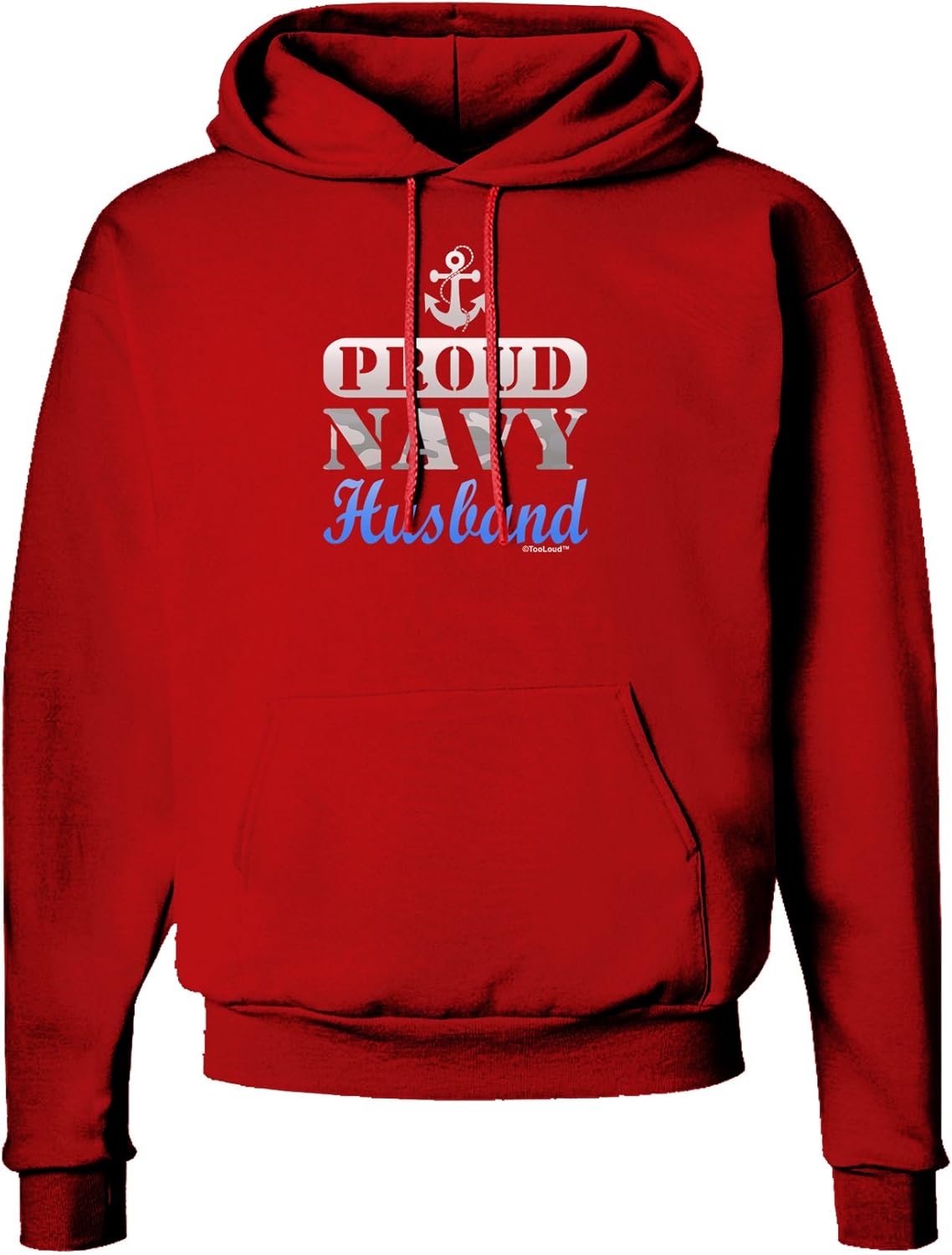 TOOLOUD Proud Navy Husband Dark Hoodie Sweatshirt Hooded Pullover Pockets