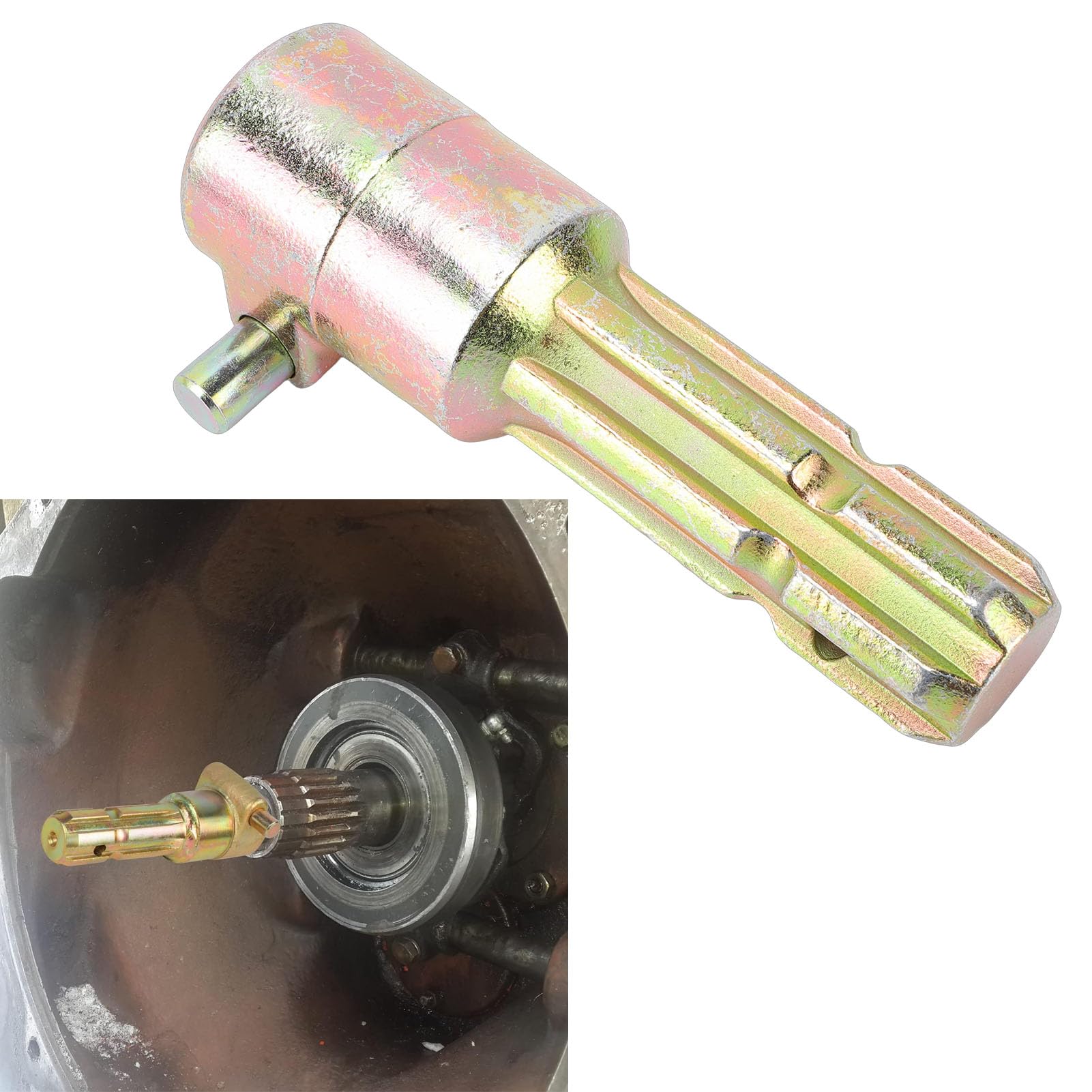 aqxreight Adapter Przedłużacza WOM Ciągnika, Metalowy Przedłużacz Wału Odbioru Mocy o Dużej Wytrzymałości 1-3 8 Cali 6 Wielowypustów żeńskich na Męskich, Szybkozłącze do Ciągników o Mocy