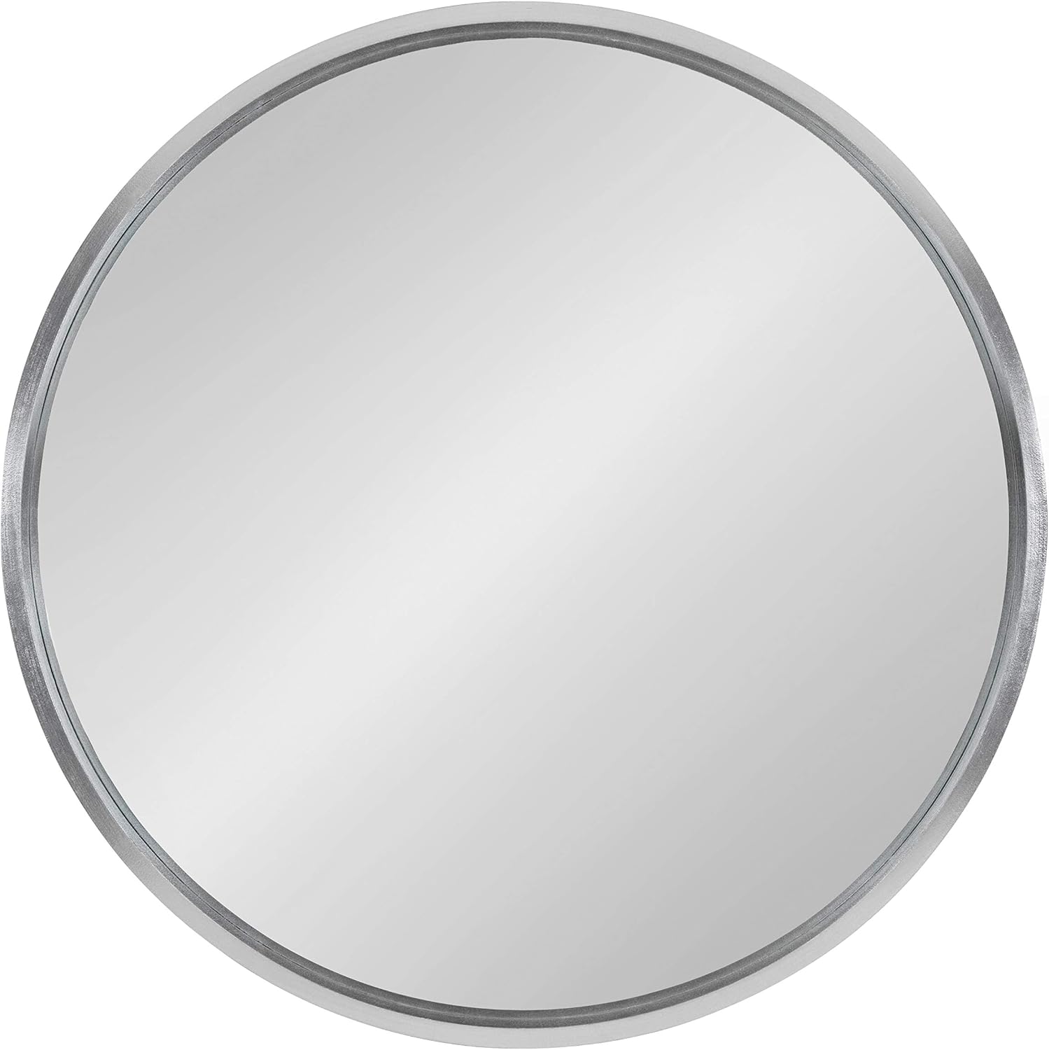 Kate and Laurel Travis Round Wood Wall Mirror, 31.5" Diameter, Silver, Chic Glam Wall Décor Accent