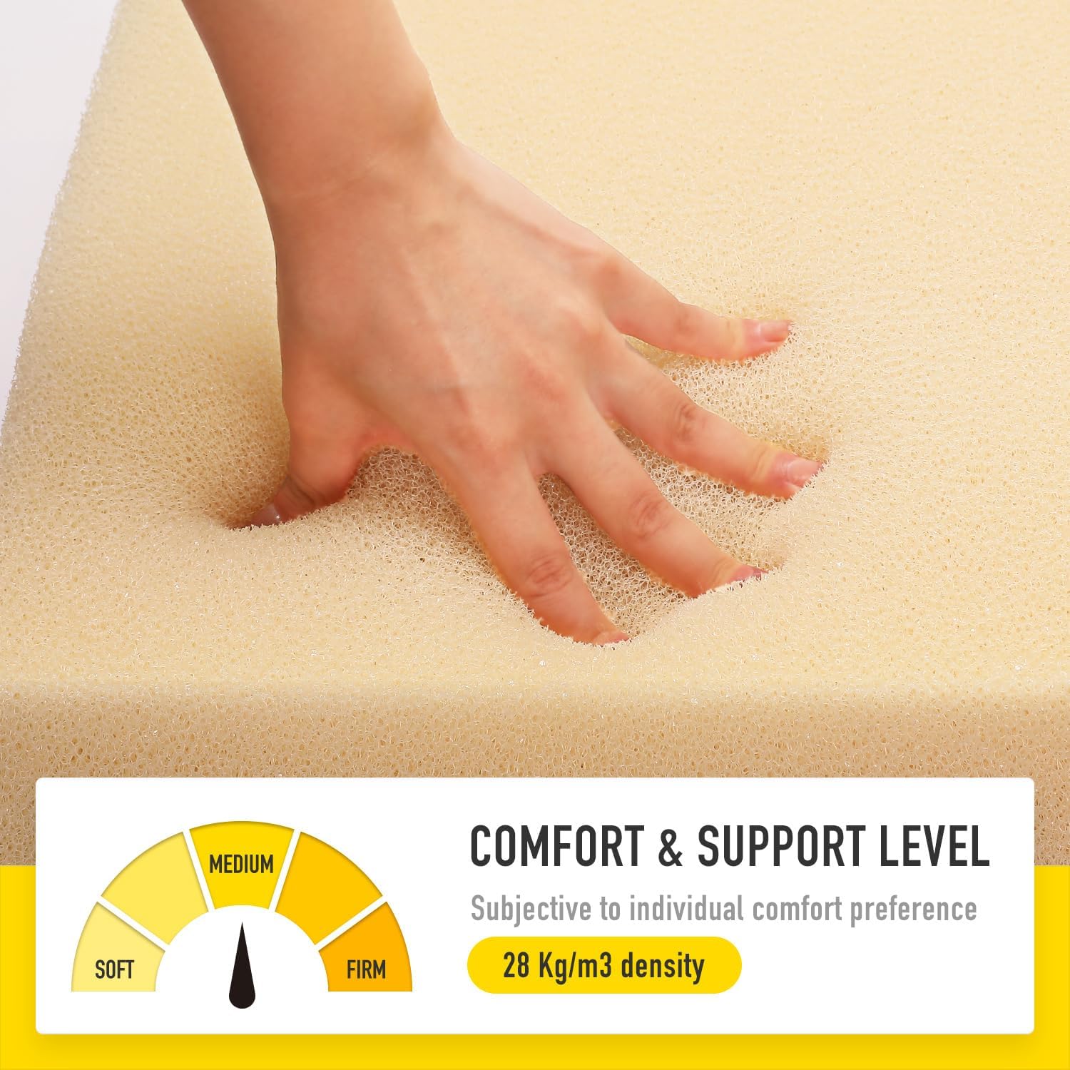 Sunrox DryFast Foam All-Weather Outdoor Cushion Replacement 2" x 24" x 54", Ultra Durable Low Maintenance Cushion Foam for Outdoor Seat Cushion & Patio Furniture Chair Cushion