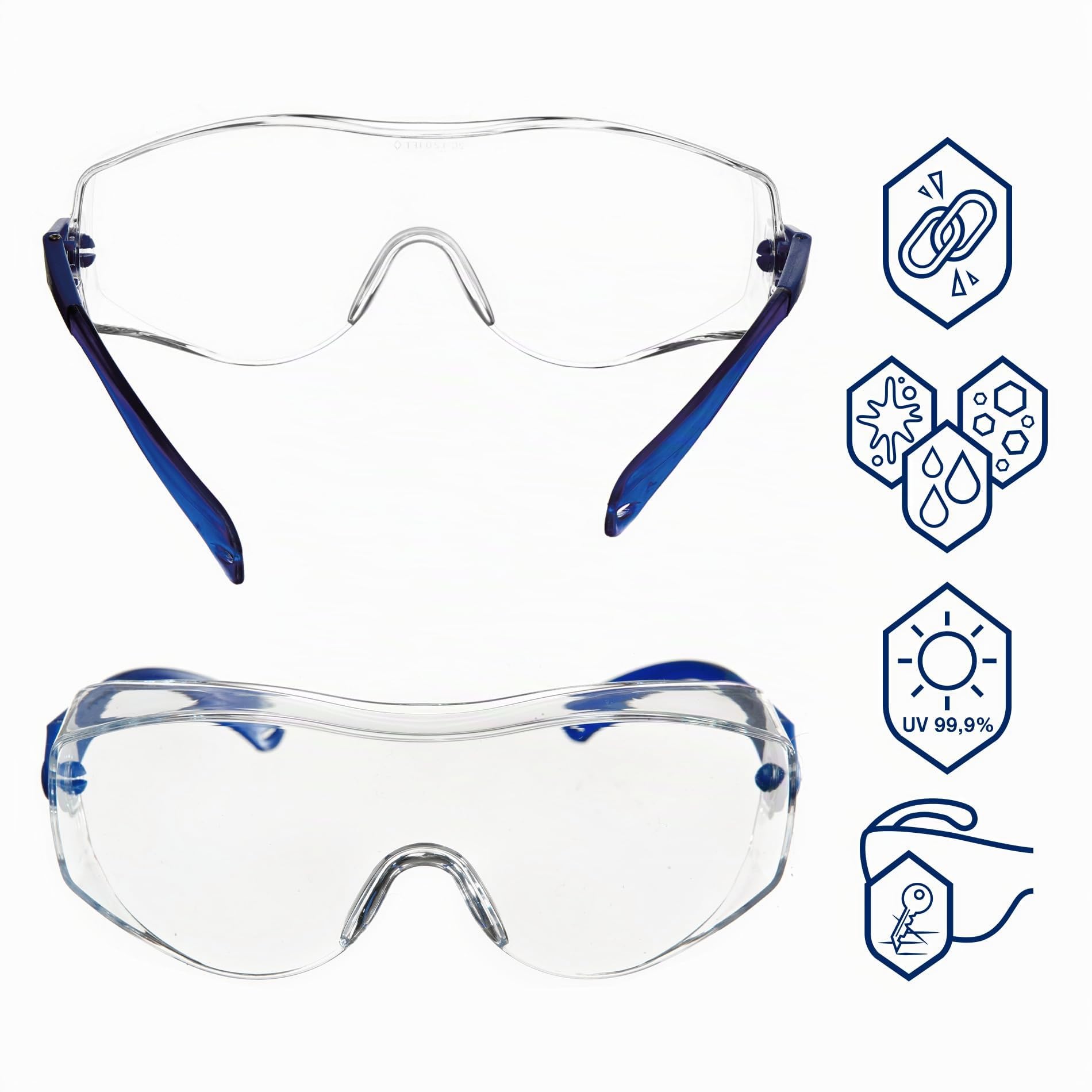 Dräger Gafas protectoras de trabajo X-PECT 8120 | Sobregafas aptas también para usuarios de gafas | antipolvo, antisalpicaduras y antiviento | Ligeras, cómodas y transparentes