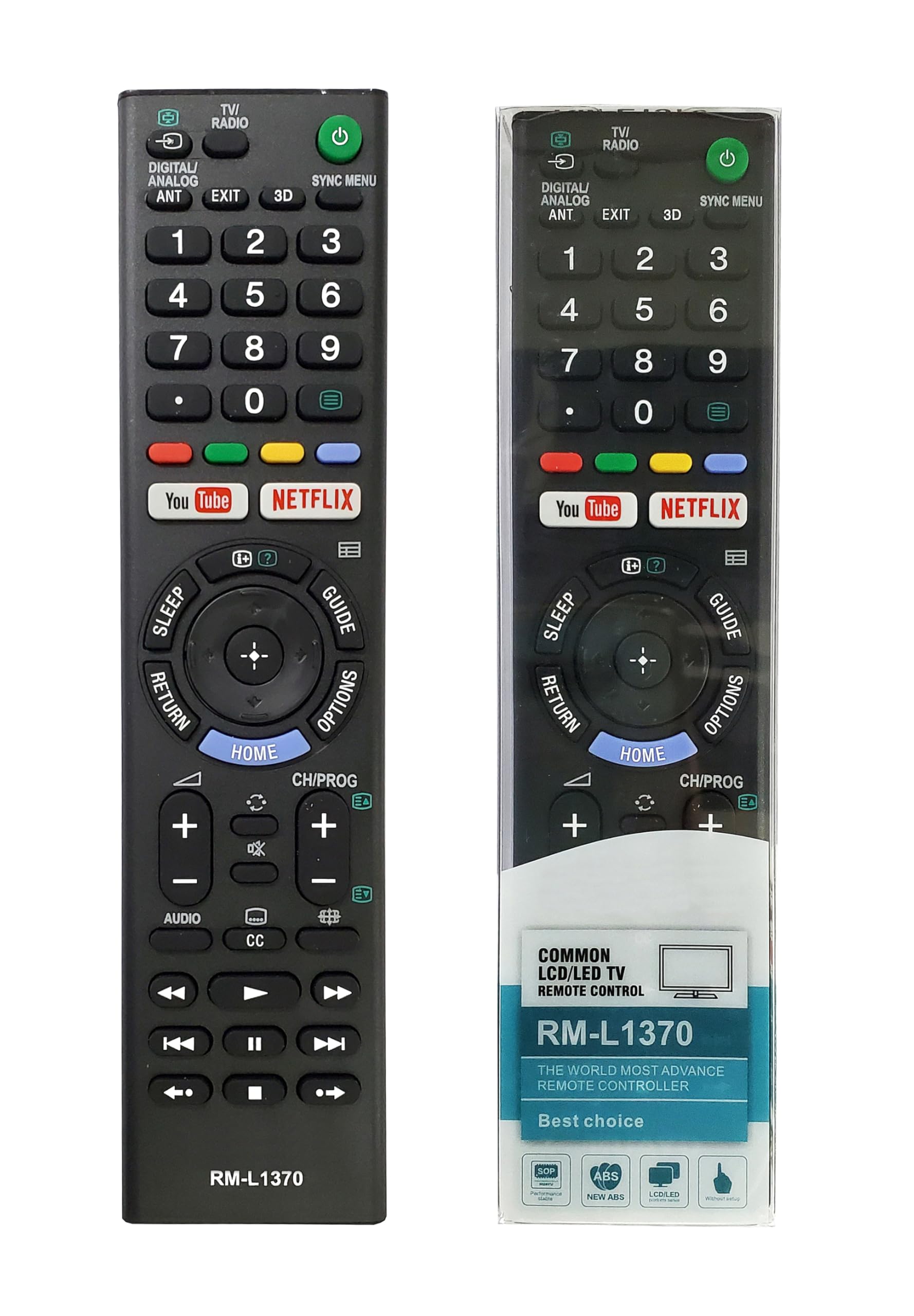 TECVITY® Remote No. RM-L1370, for Sony LCD/LED TV with You Tube & Netflix.…