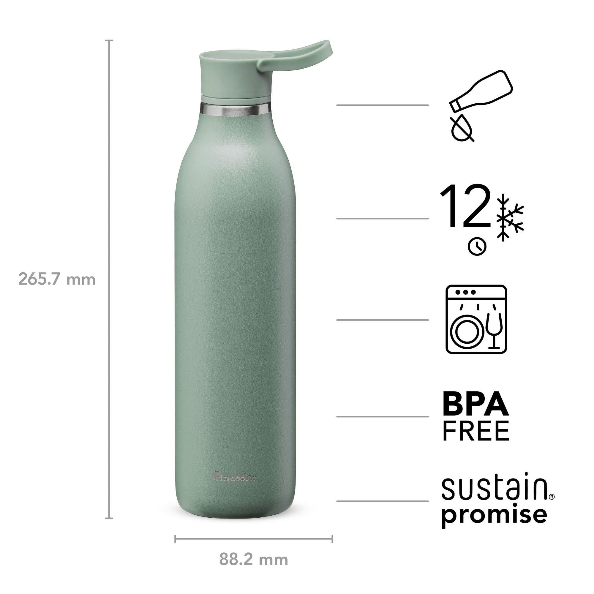 aladdin CityLoop Isolierflasche, 0,6L, Salbei Grün