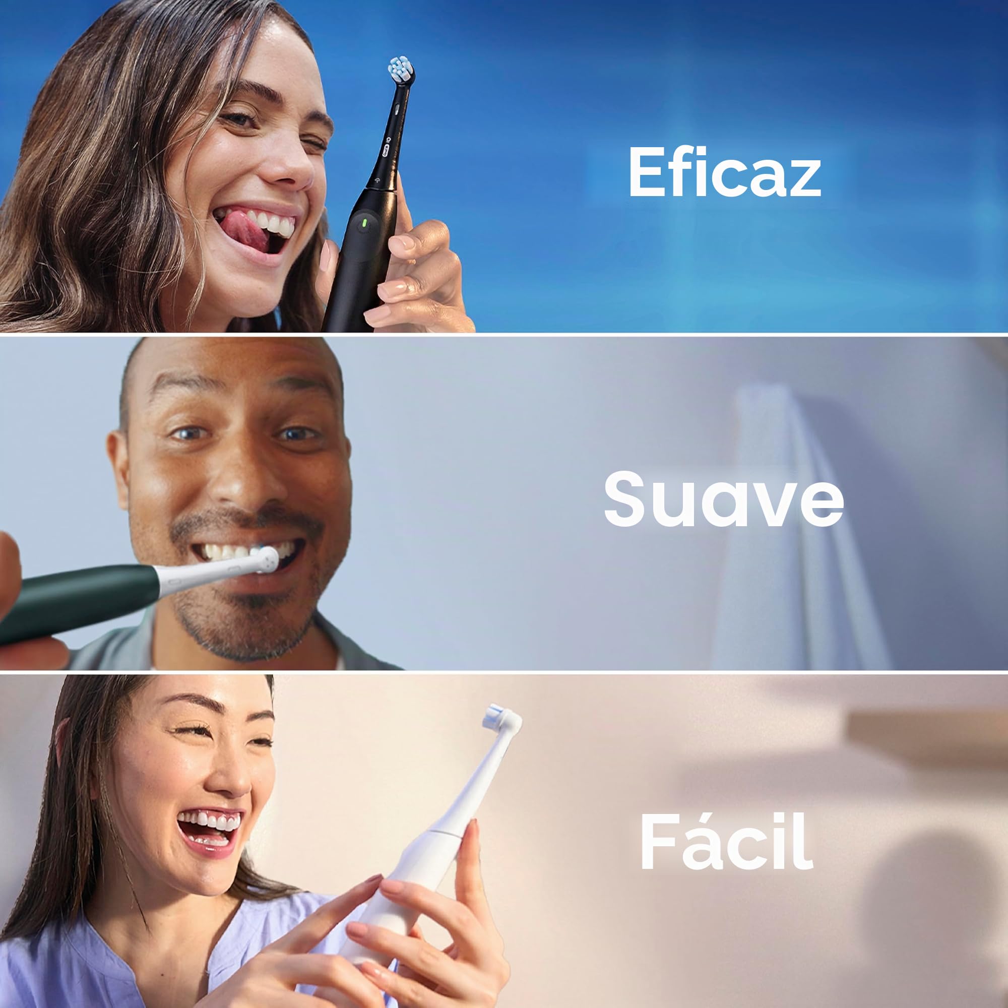 Oral-B iO Series 2 - Cepillo de dientes eléctrico, 2 unidades, 2 cabezales de cepillo, 3 modos de cepillado para el cuidado dental, tecnología magnética, diseñado por marrón, negro nocturno/verde