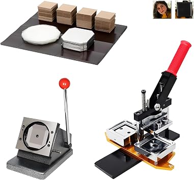 2in Magnet Making Machine Kit, DIY Ultra HD Button Maker Machine, Upgraded Version Photo Magnet Machine + 100 Pcs Consumables + Paper Cutter for Making Refrigerator Magnets