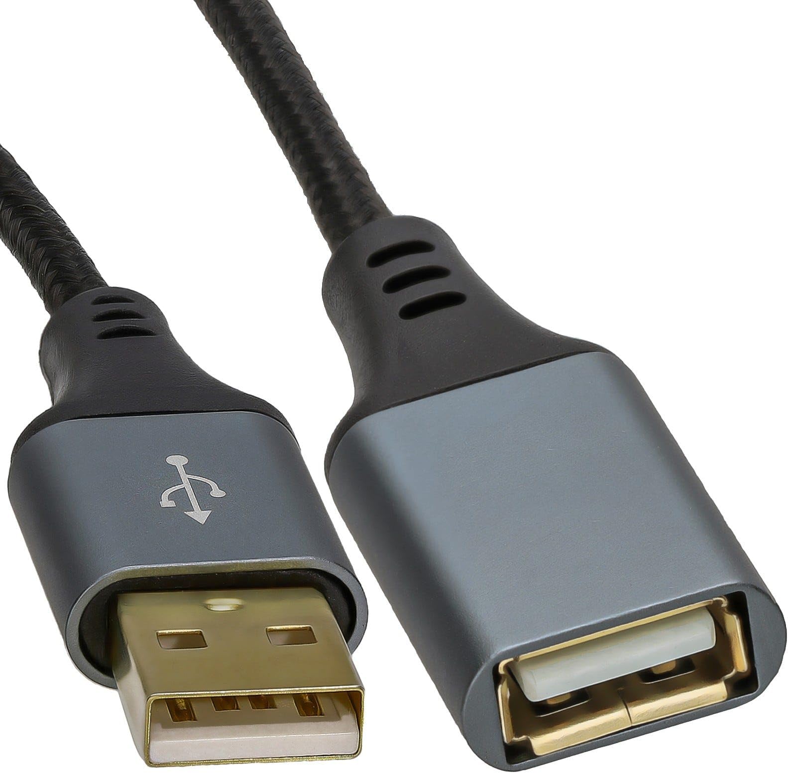 kenable PRO Metal USB 2.0 24AWG High Speed Cable EXTENSION Lead A Plug to Socket 1m